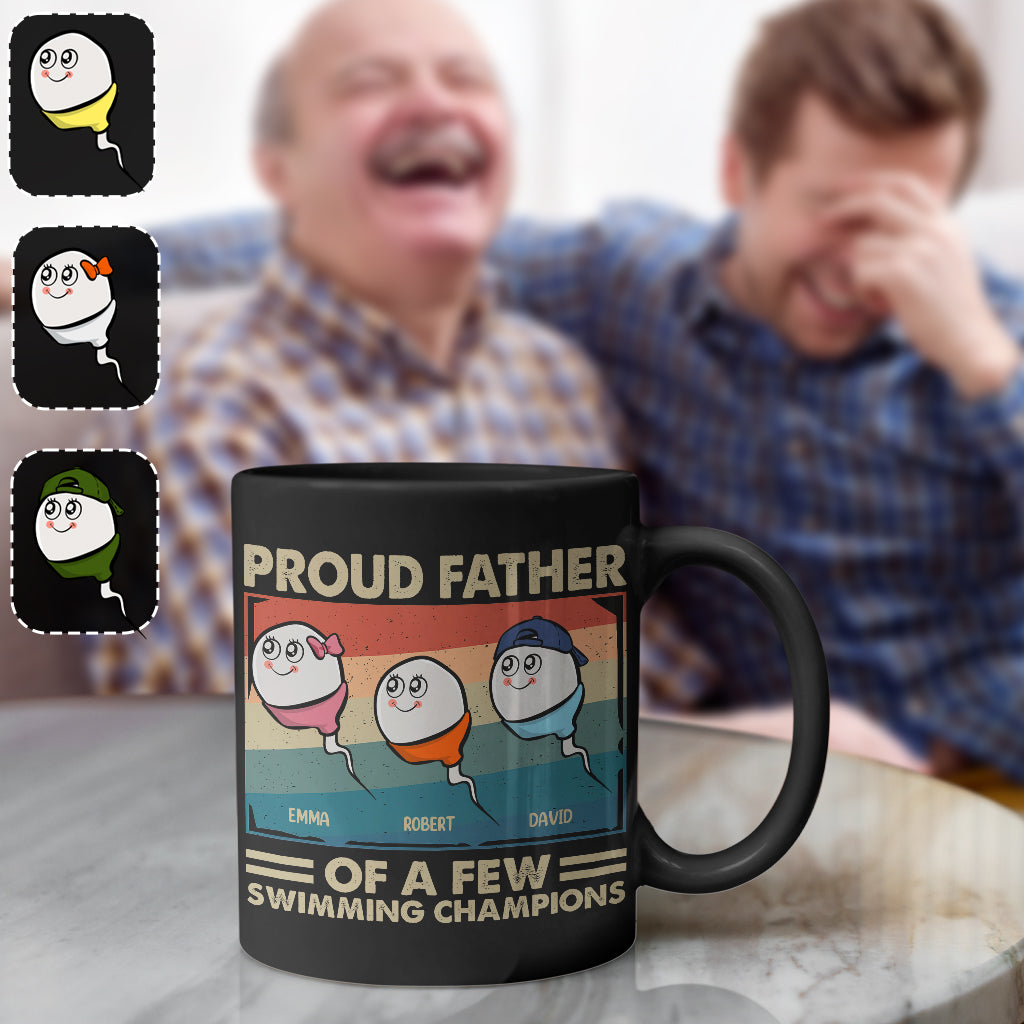 Proud Father Mother Of A Few Swimming Champions - Personalized Father Mug