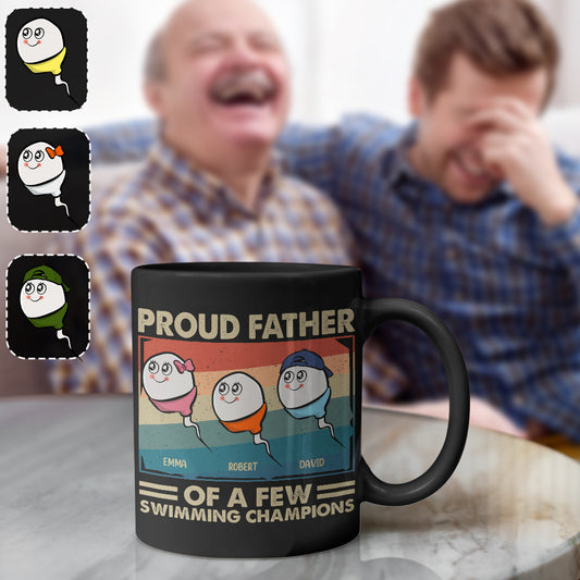 Proud Father Mother Of A Few Swimming Champions - Personalized Father Mug