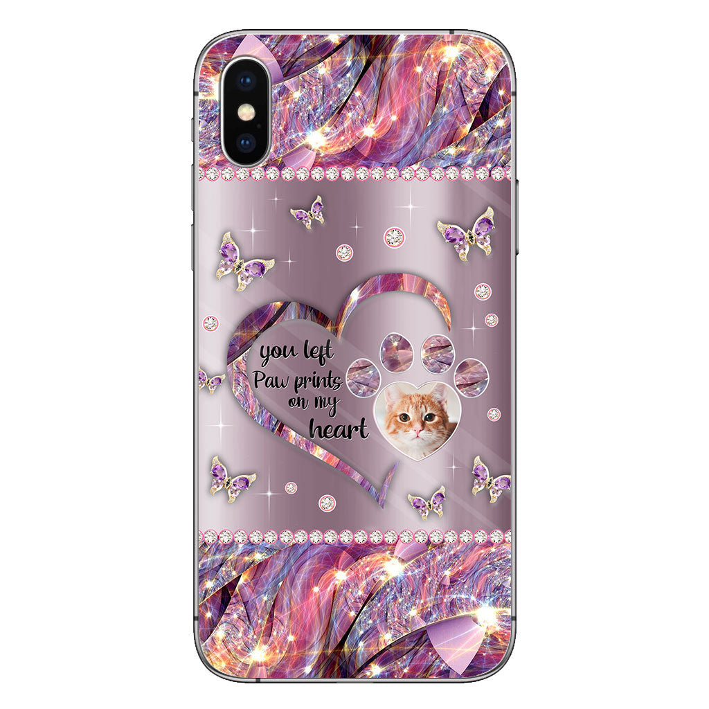 You Left Paw Prints In My Heart - Personalized Dog Phone Case