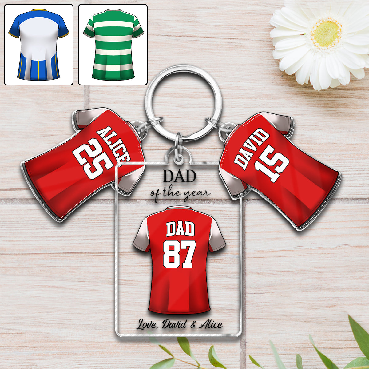 Best Dad Ever - Personalized Father Keychain with Charms