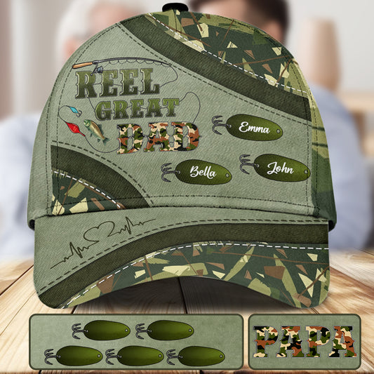 Western Reel Great Dad Camouflage - Personalized Father Classic Cap