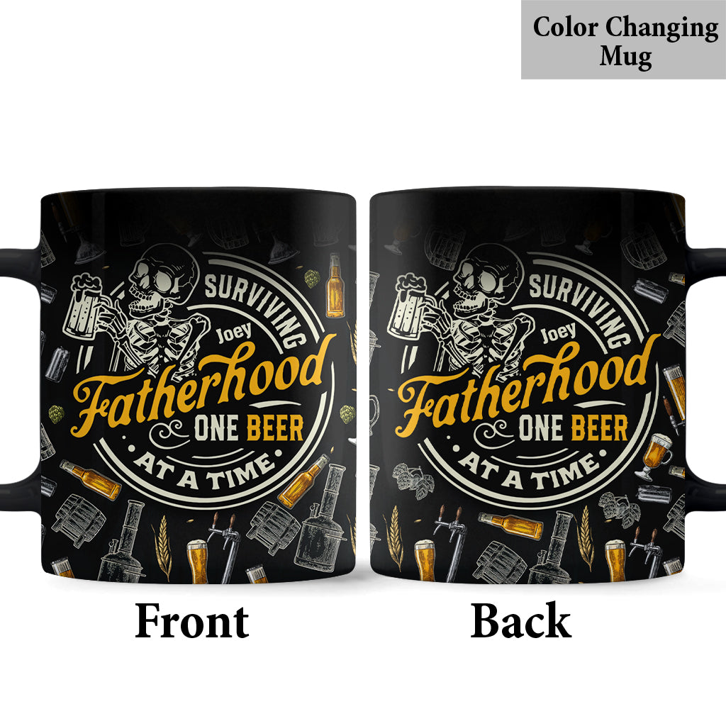 Surviving Fatherhood One Beer At A Time - Personalized Father Mug