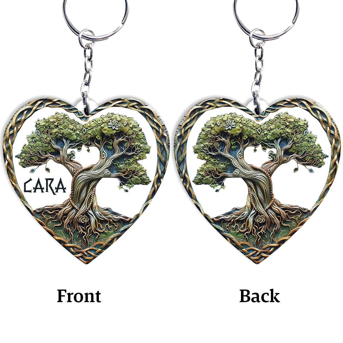 Tree Of Life Scandinavian Mythology Rustic Style - Personalized Irish Keychain