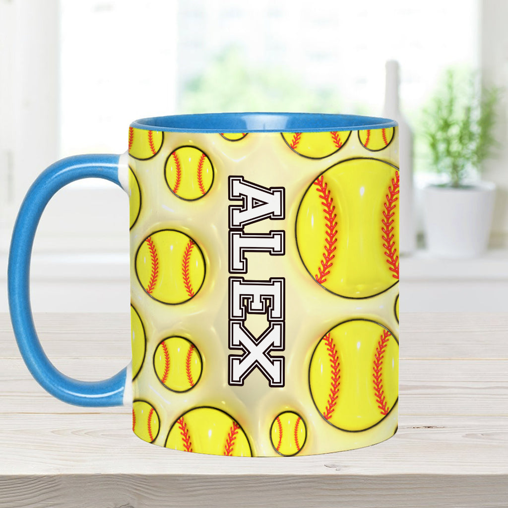 Amateurs de softball - Mug personnalisé à motif softball