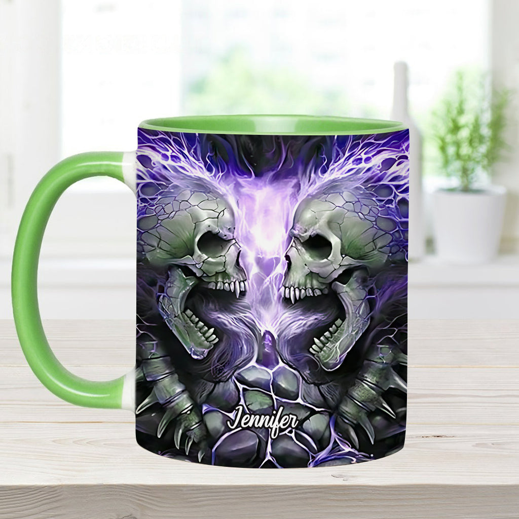 Mug personnalisé avec motif crâne de feu maléfique