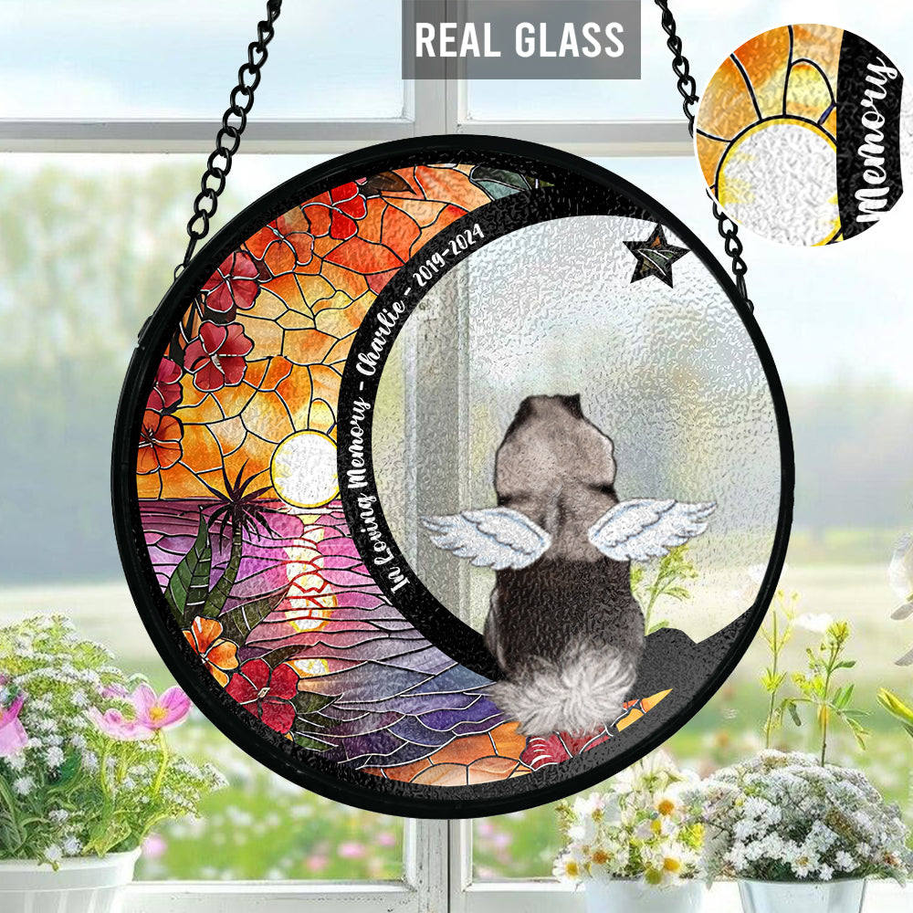 En souvenir de votre chien - Attrape-soleil personnalisé en vitrail