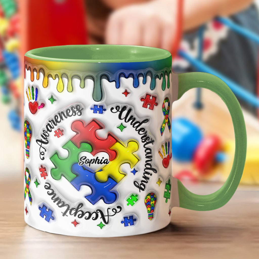 Autism Awareness - Personalized Autism Awareness Accent Mug