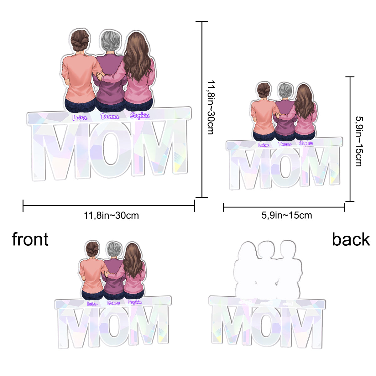 Love You Mom - Personalized Mother Suncatcher Decal