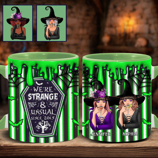 We're Strange and Unusual - Personalized Bestie Accent Mug