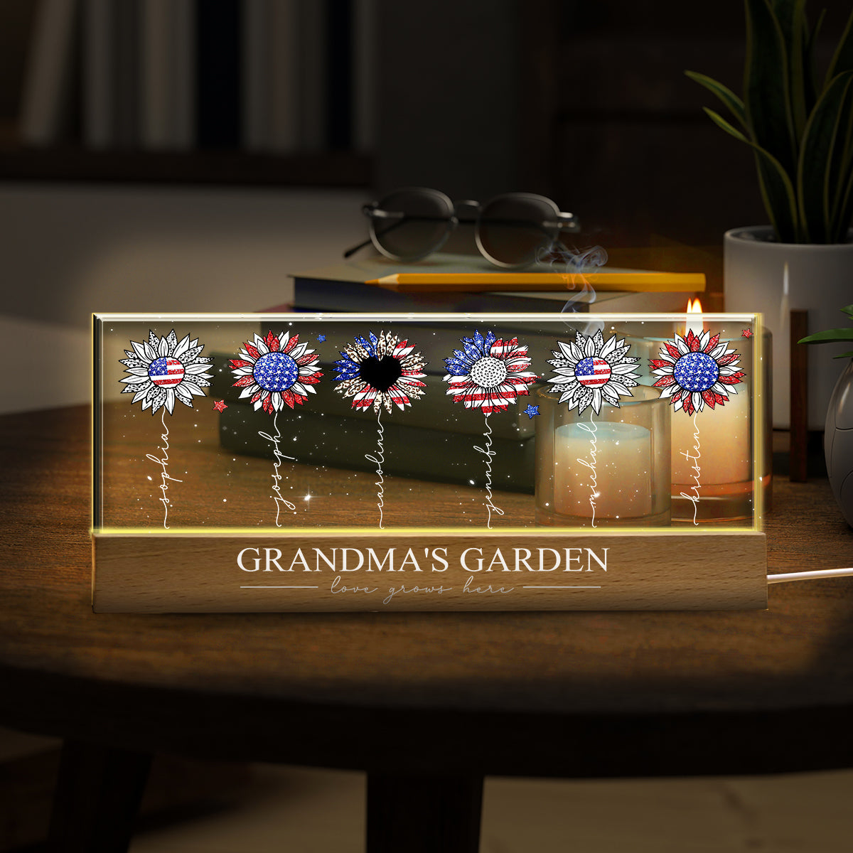 Grandma's Garden - Personalized Grandma Custom LED Night Light