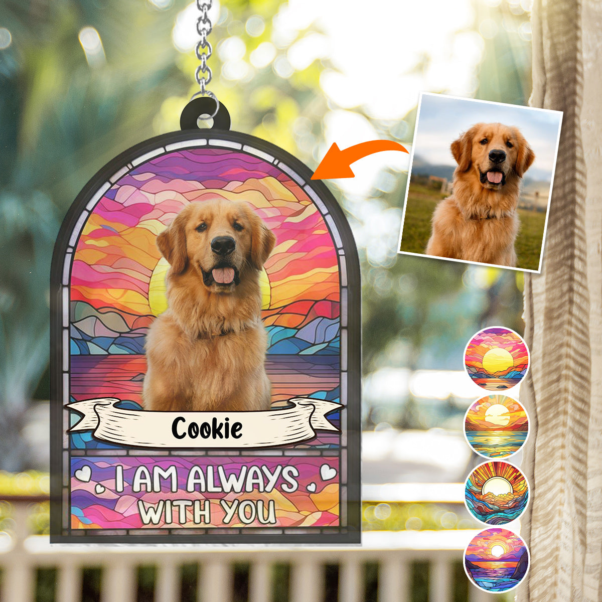 I'm Always With You - Personalized Dog Window Hanging Suncatcher Ornament