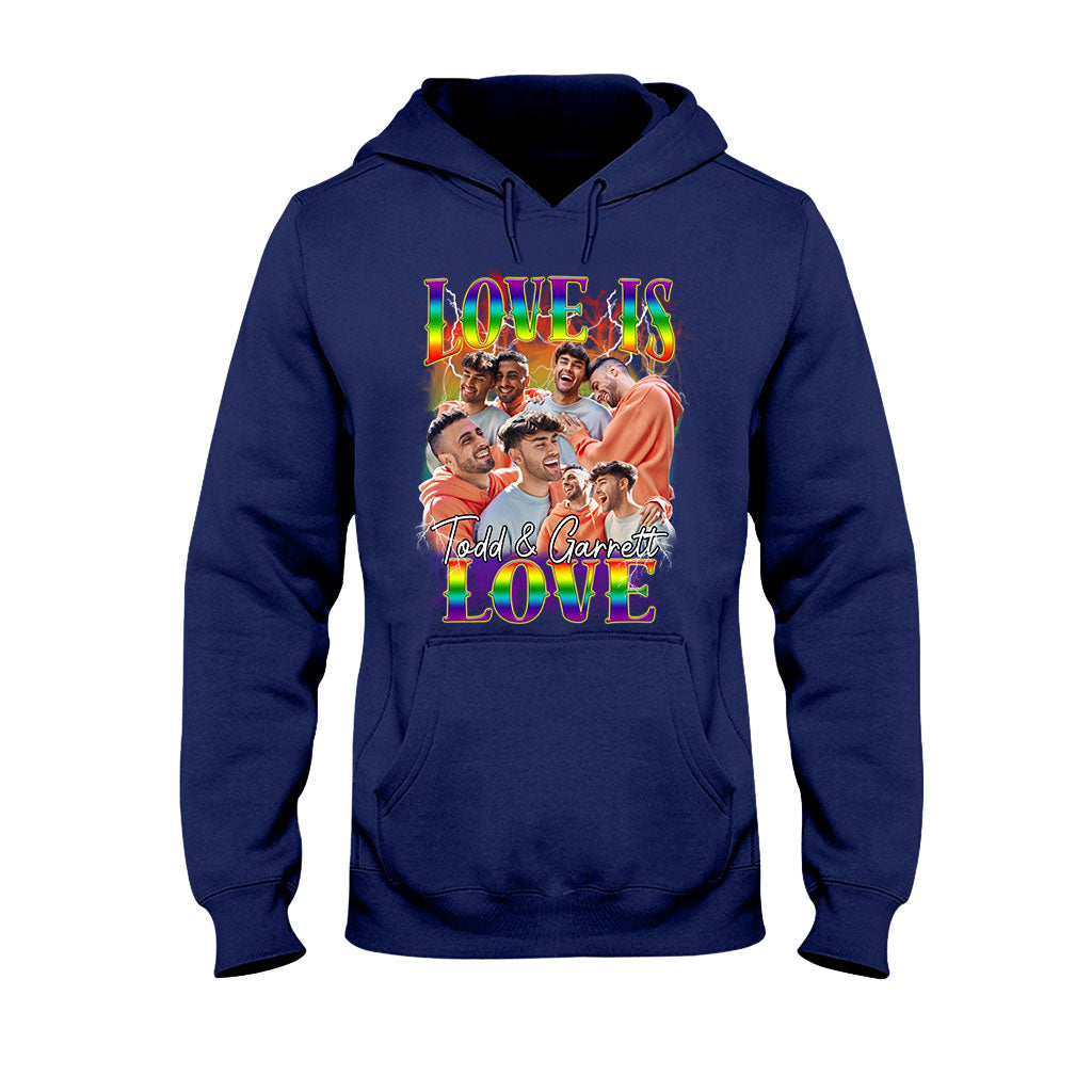 Love Is Love Bootleg Rainbow – Personalisiertes LGBT-Unterstützungs-T-Shirt und Hoodie