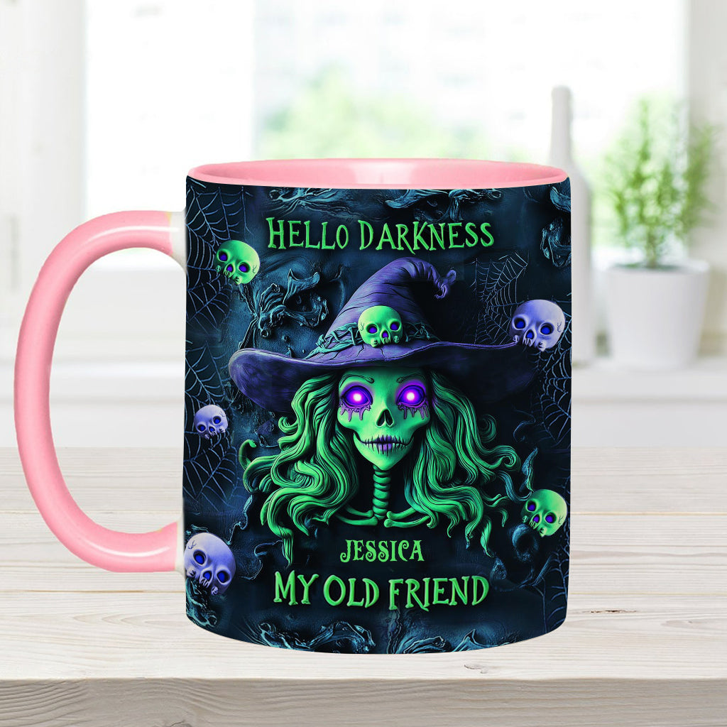 Hello Darkness My Old Friend - Personalized Witch Accent Mug