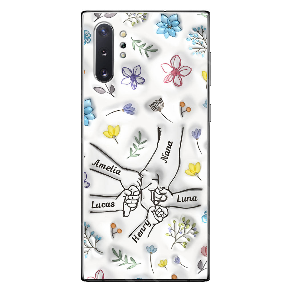 Holding Hands Grandma Mom Nana - Personalized Grandma Phone Case
