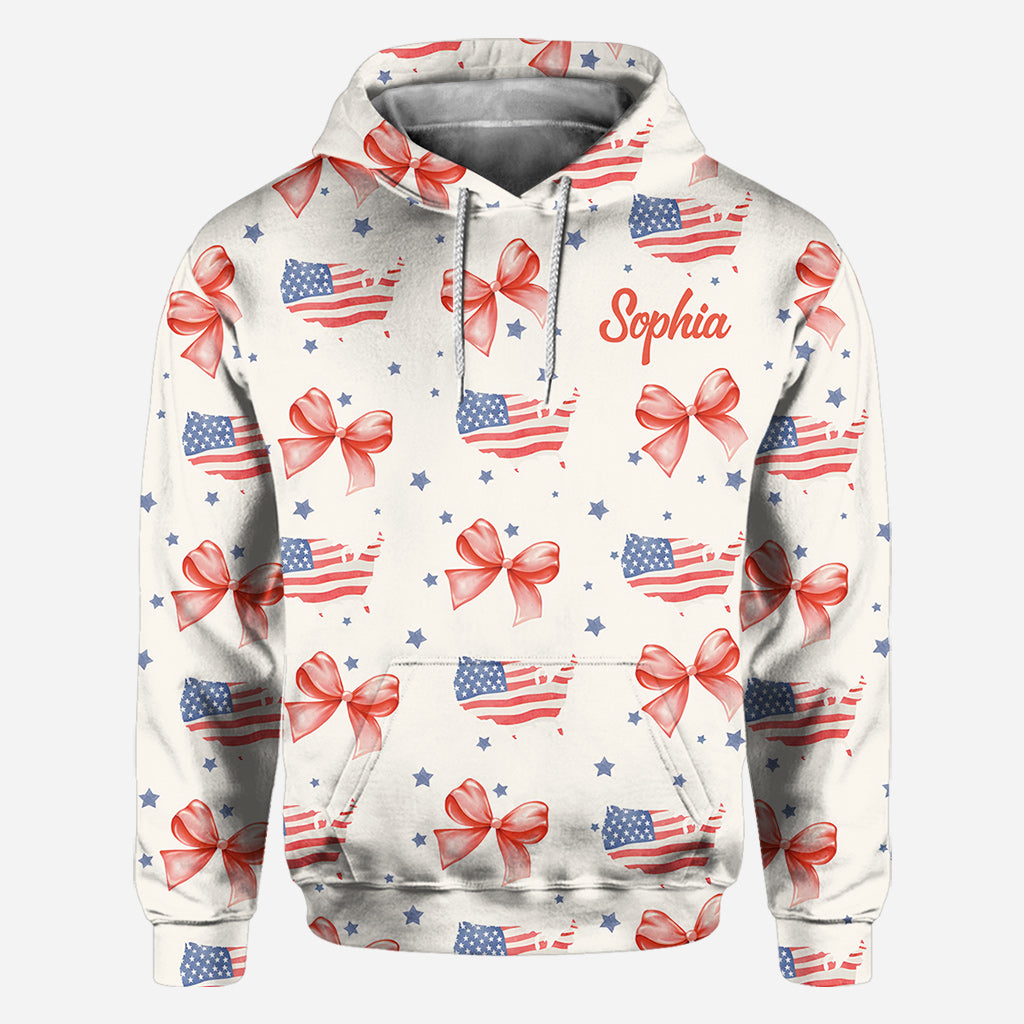 Coquette American Girl - Personalisiertes T-Shirt zum Unabhängigkeitstag/4. Juli