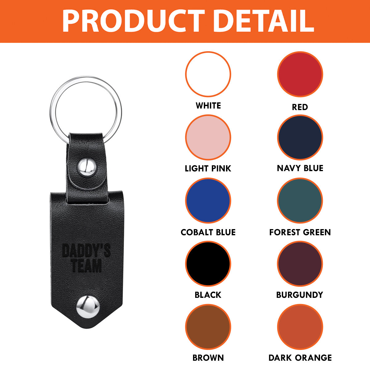 Daddy's Team - Personalized Father Photo Album Keychain