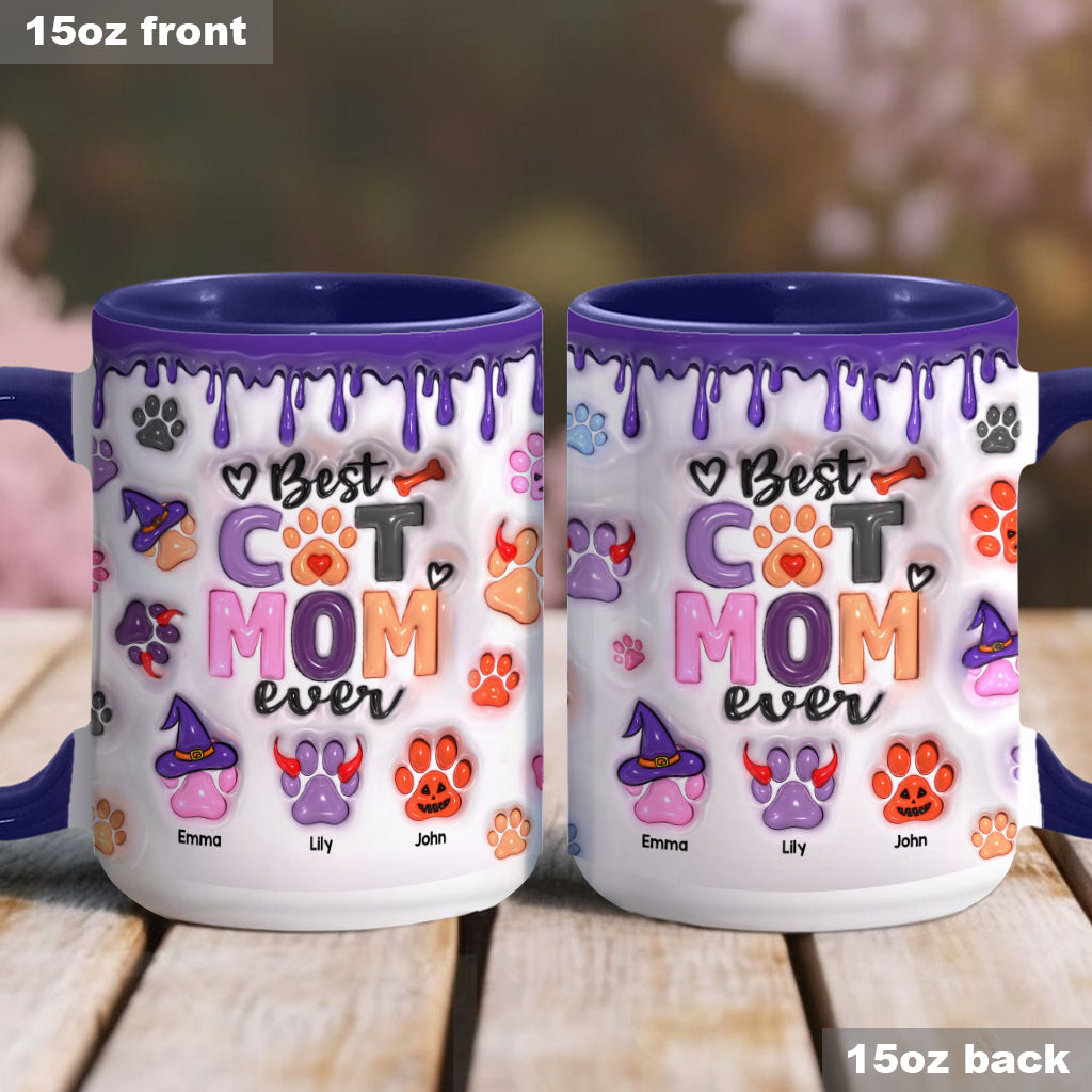 Best Dog Mom Cat Mom Dog Dad Cat Dad Ever - Personalized Dog Accent Mug
