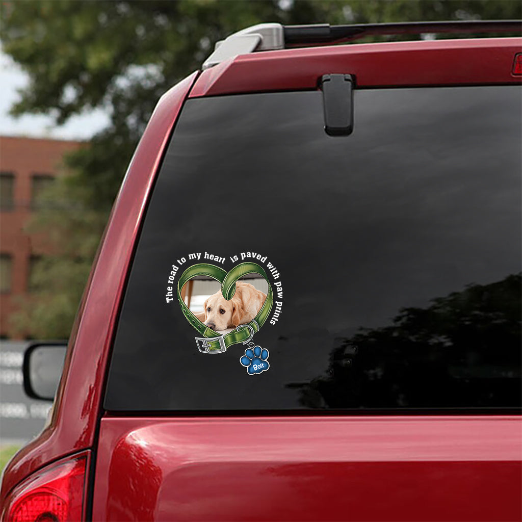 You Left Paw Prints Forever In My Heart Dog Cat Memorial - Personalized Dog Decal Full