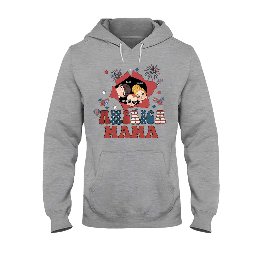 American Mama Any Title Vintage Retro Style - Personalized Mother T-shirt And Hoodie