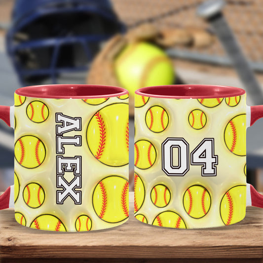 Amateurs de softball - Mug personnalisé à motif softball