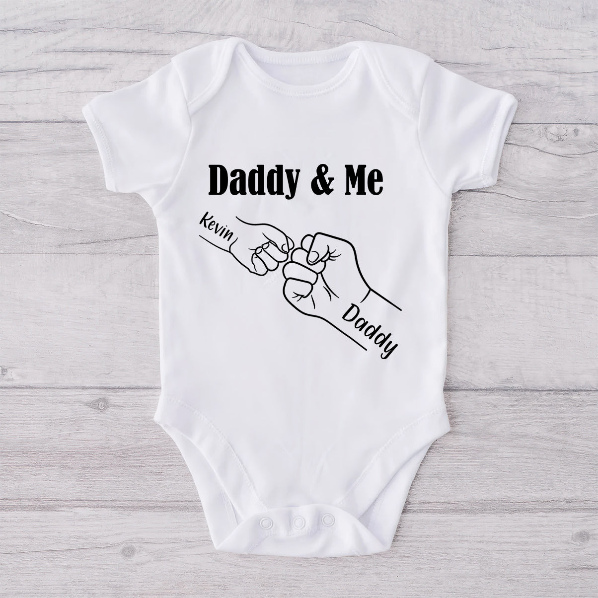 Daddy And Me Daddy's Team - Personalized Father T-shirt And Baby Onesie