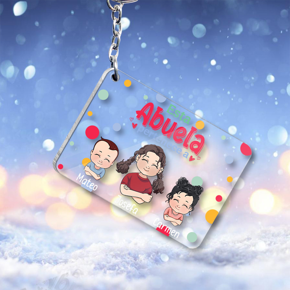 Esta Abuela Pertenece A - Personalized Grandma Transparent Keychain