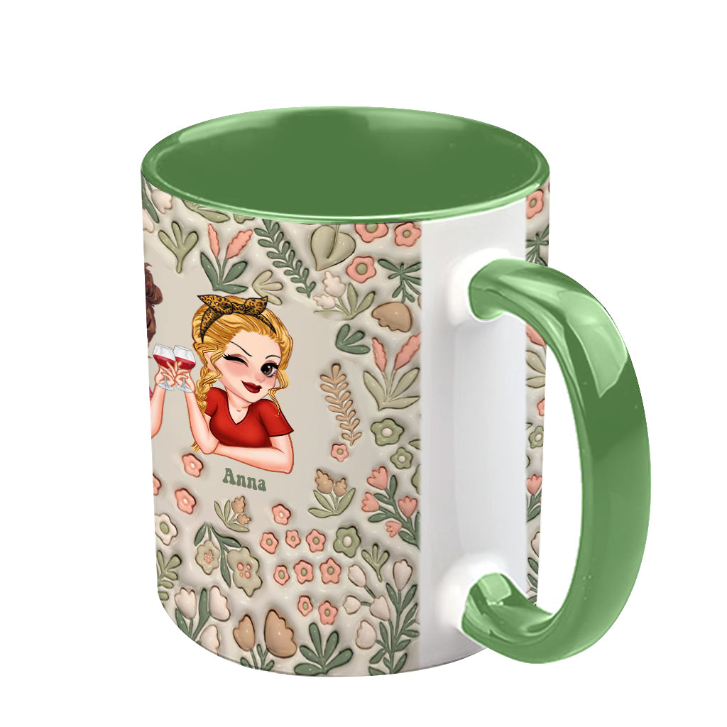 Meilleures amies pour toujours - Mug personnalisé Bestie Forever Floral