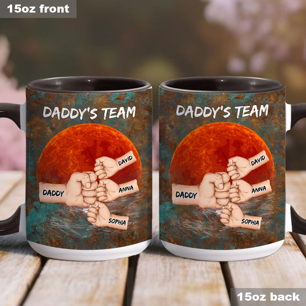 Daddy's Team - Personalized Father Accent Mug