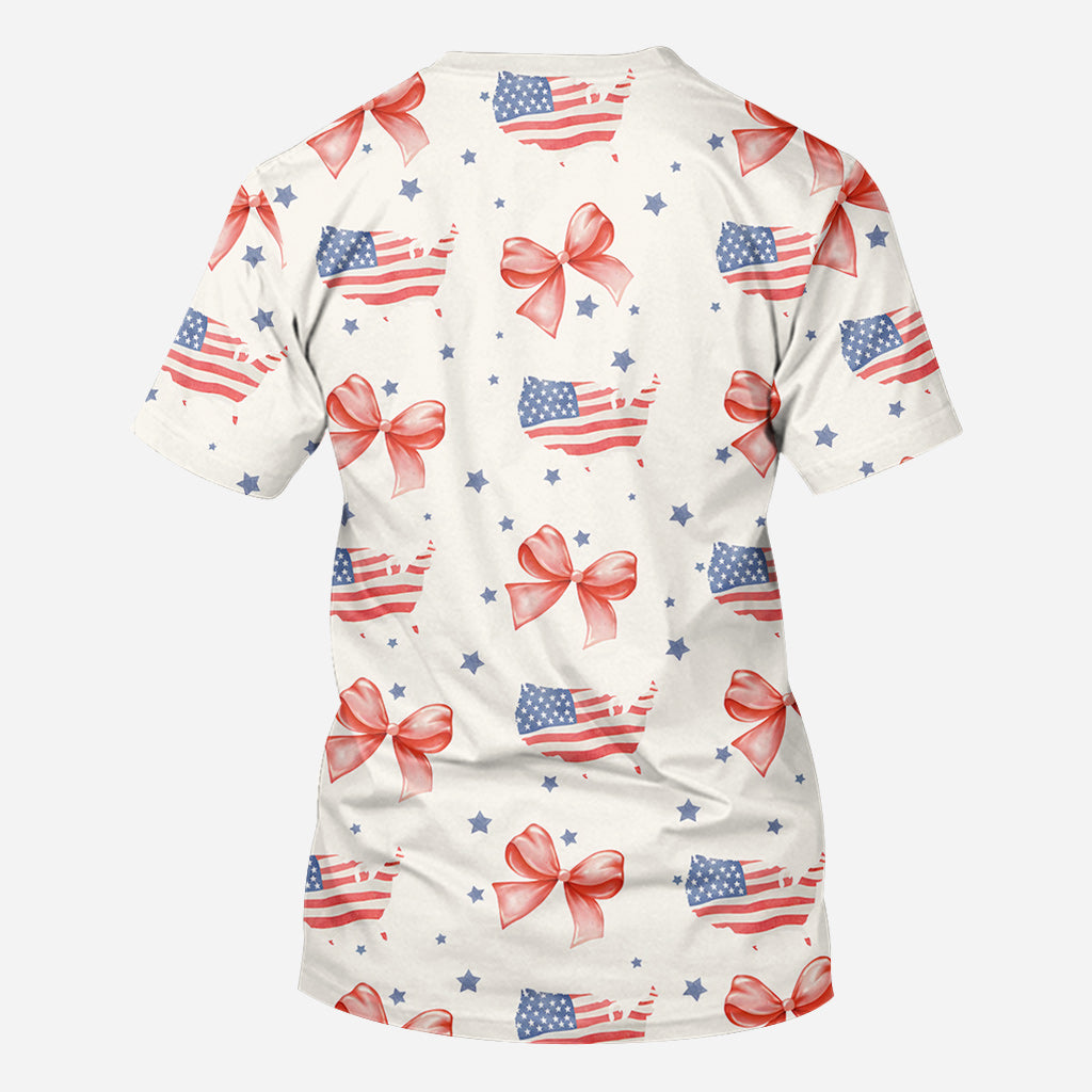 Coquette American Girl - Personalisiertes T-Shirt zum Unabhängigkeitstag/4. Juli