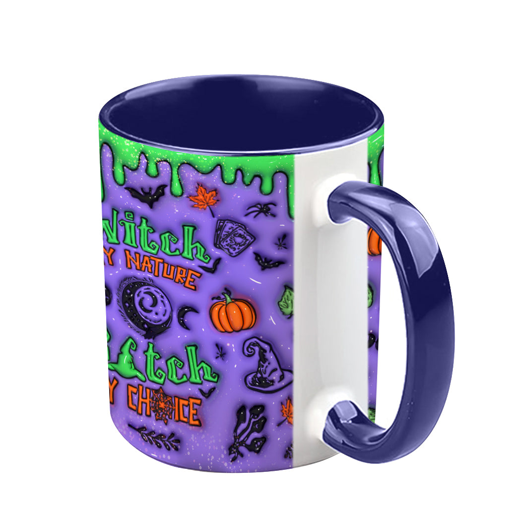 Witch By Nature Bitch By Choice - Personalized Witch Accent Mug