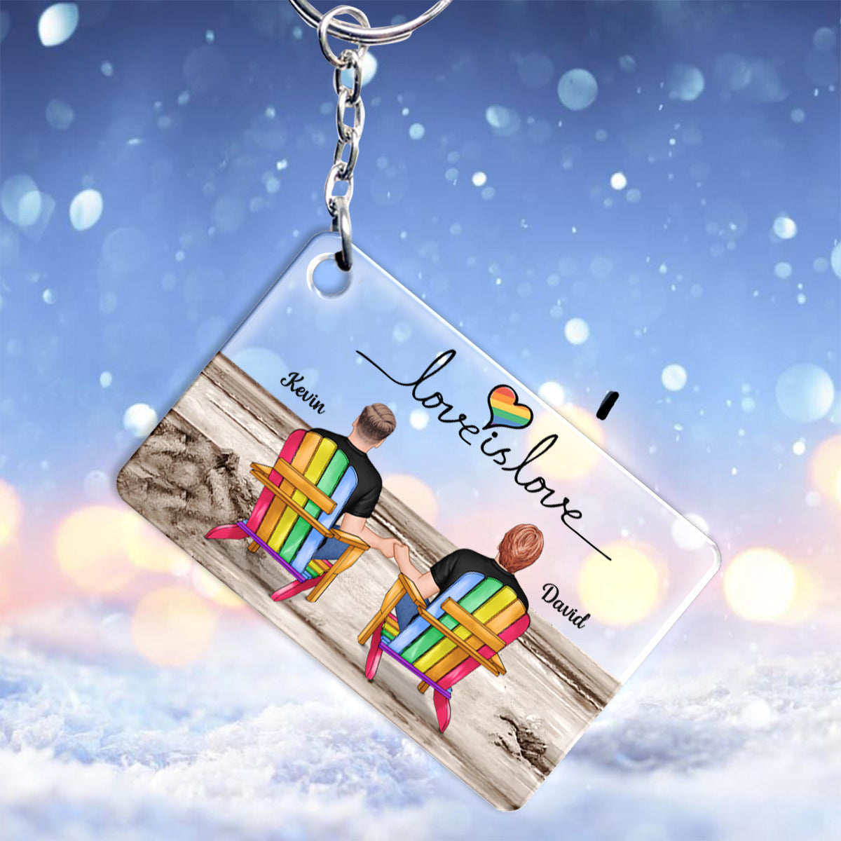 Love Is Love - Personalized LGBT Support Keychain