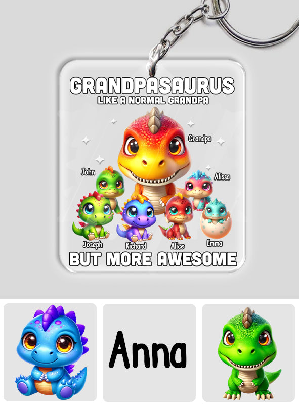 Daddysaurus Grandpasaurus 3D Dinosaurs - Personalized Father Keychain