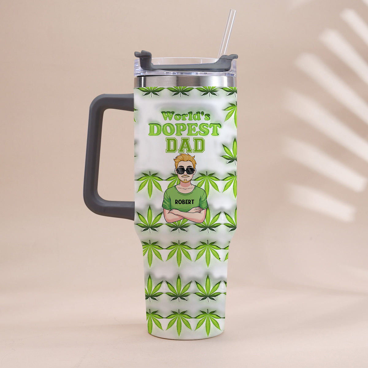 Dopest Dad Ever - Personalized Father Tumbler With Handle