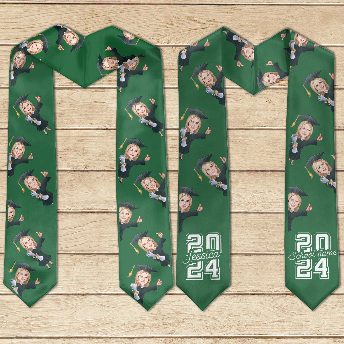 Caricature Funny Character - Personalized Graduation Graduation Stole