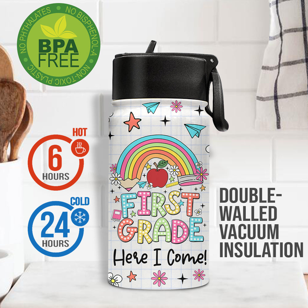 Here I Come! - Personalized Kid Kids Water Bottle