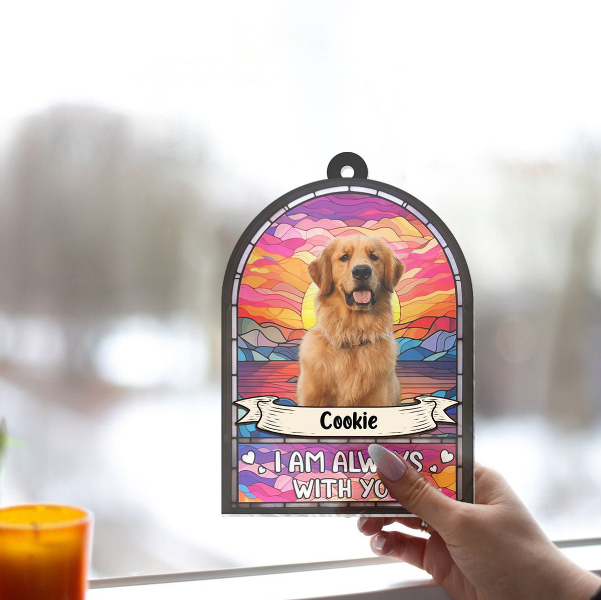 I'm Always With You - Personalized Dog Window Hanging Suncatcher Ornament