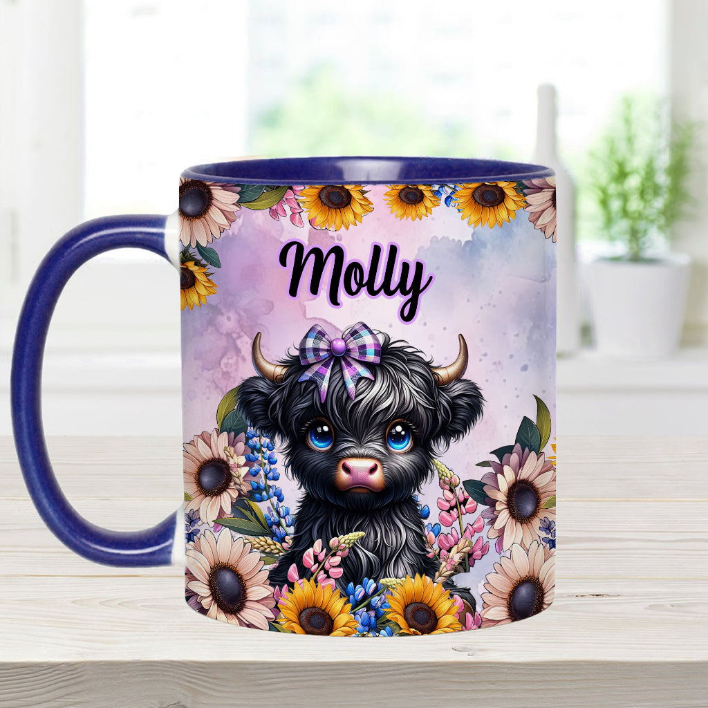 Cute Little Highland Cow - Personalized Accent Mug