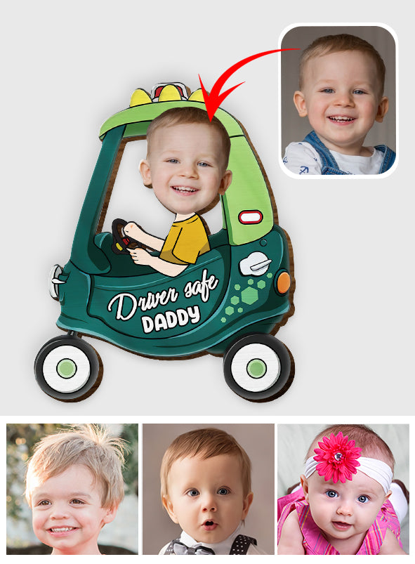 Drive Safe, Daddy/ Dad/ Papa... - Personalized Father Shaped Car Visor Clip