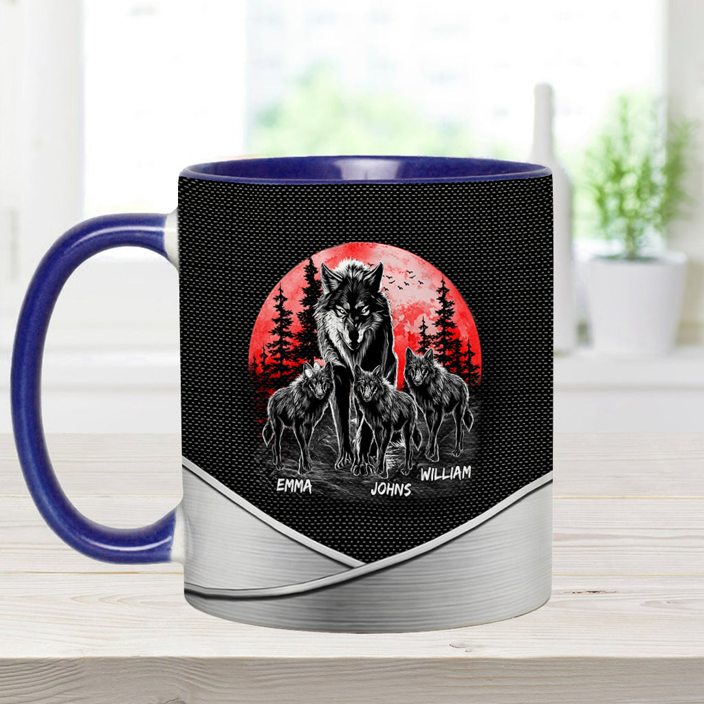Papa Wolf - Personalized Grandpa Accent Mug