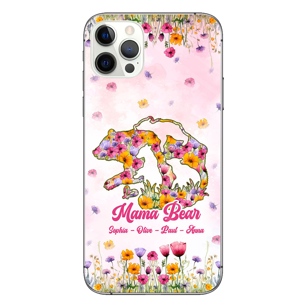 Mama Bear - Personalized Mother Clear Phone Case