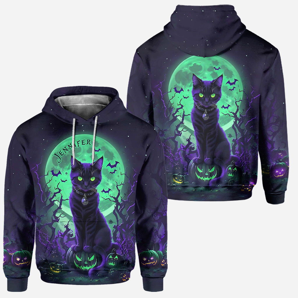 Mysterious Black Cat - Personalized Black Cat Hoodie and Leggings