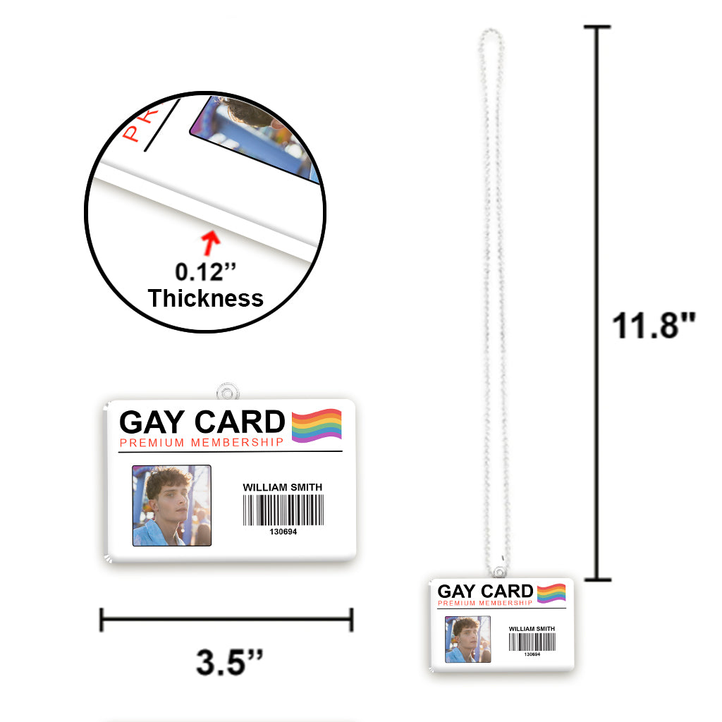 Carte de membre gay Premium à vie - Ornement de voiture personnalisé pour le soutien LGBT