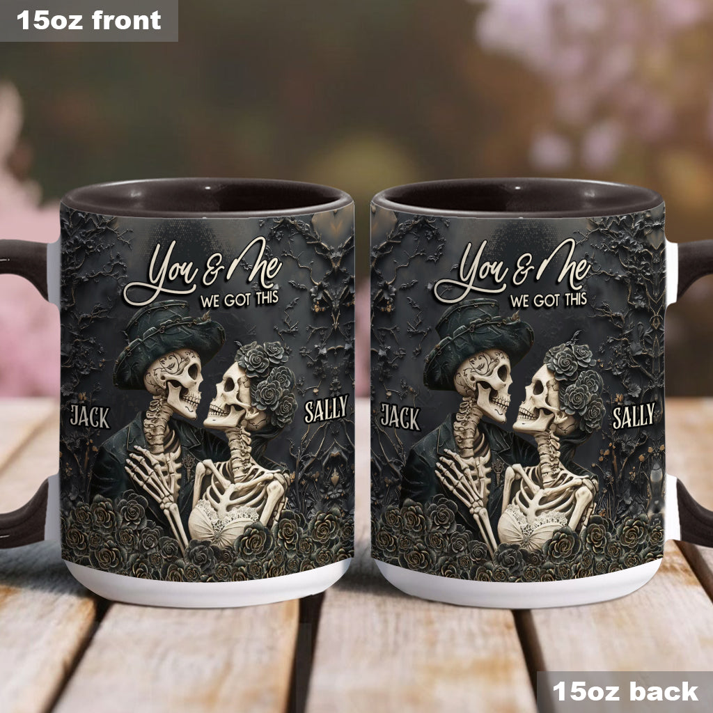 You & Me - Personalized Skull Accent Mug