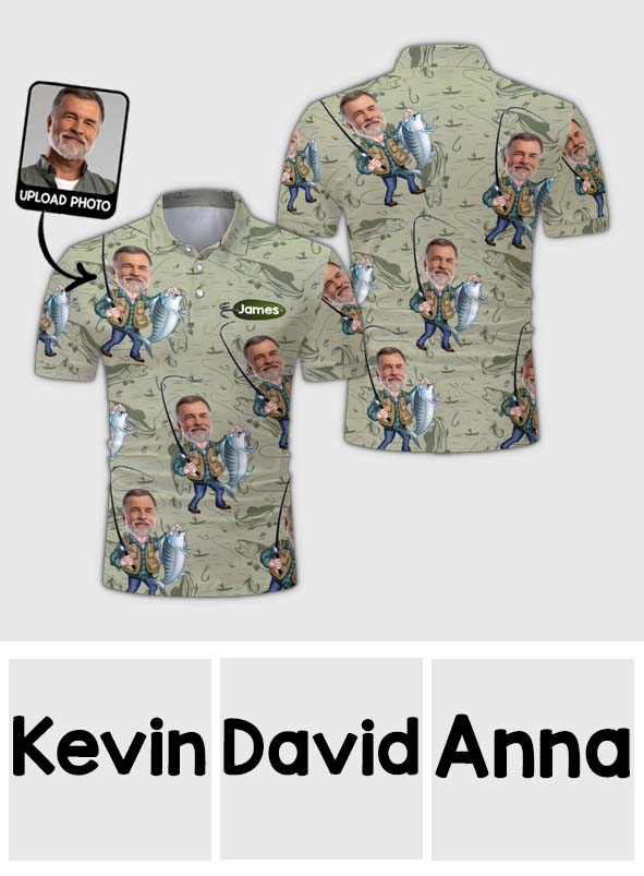 Gift For Fishing Dad, Husband, Uncle... - Personalized Fishing Polo Shirt