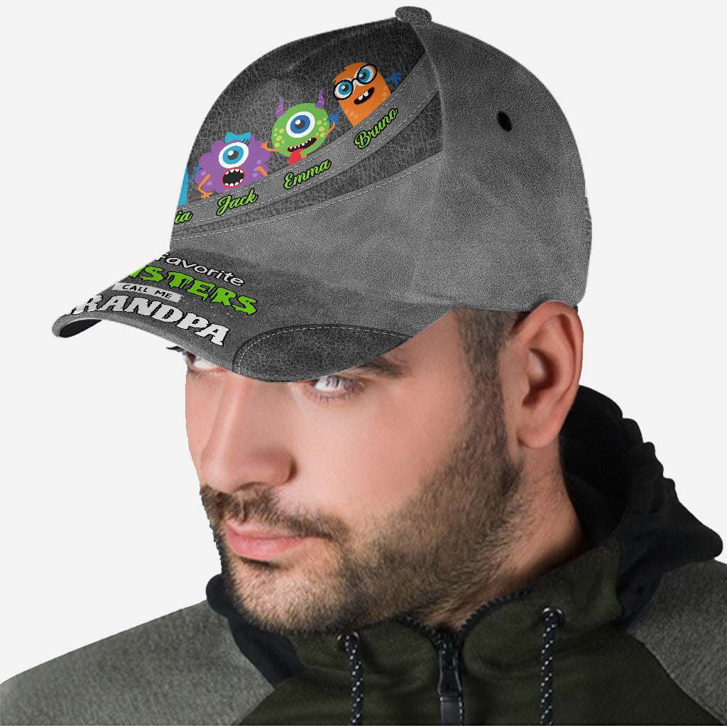 My Favorite Monsters Call Me Grandpa Papa - Personalized Grandpa Classic Cap