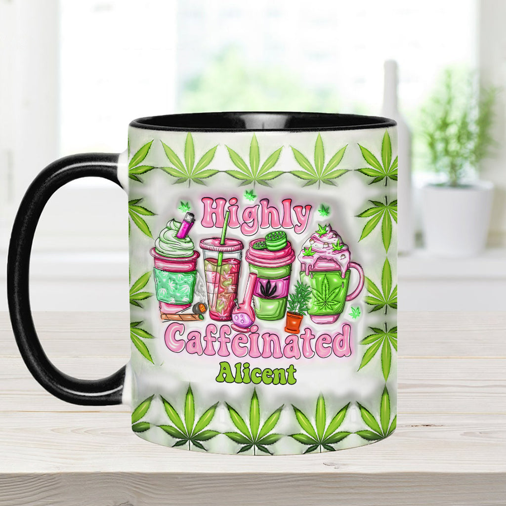 Highly Caffeinated Coffee 420 Lovers - Personalized Weed Accent Mug
