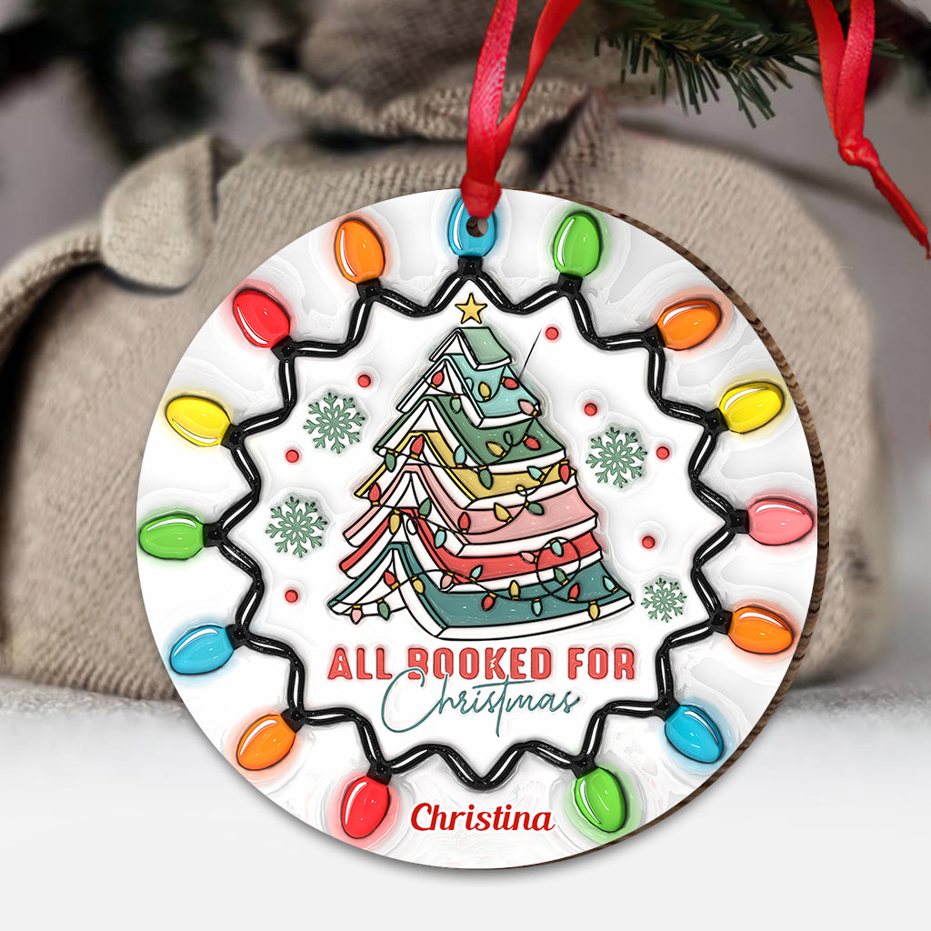 All Booked For Christmas - Personalized Book Ornament