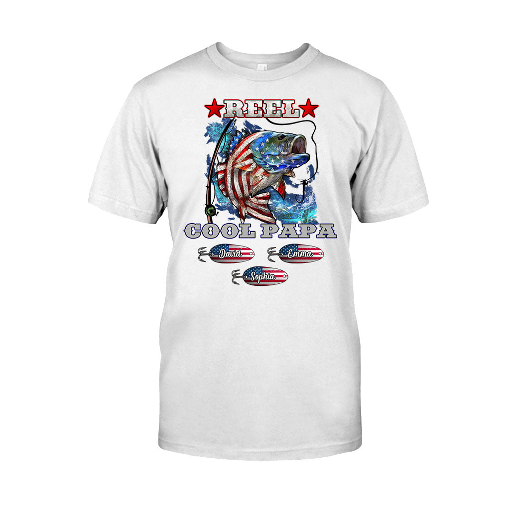 Reel Cool Papa Dad Uncle - Personalized Fishing T-shirt And Hoodie