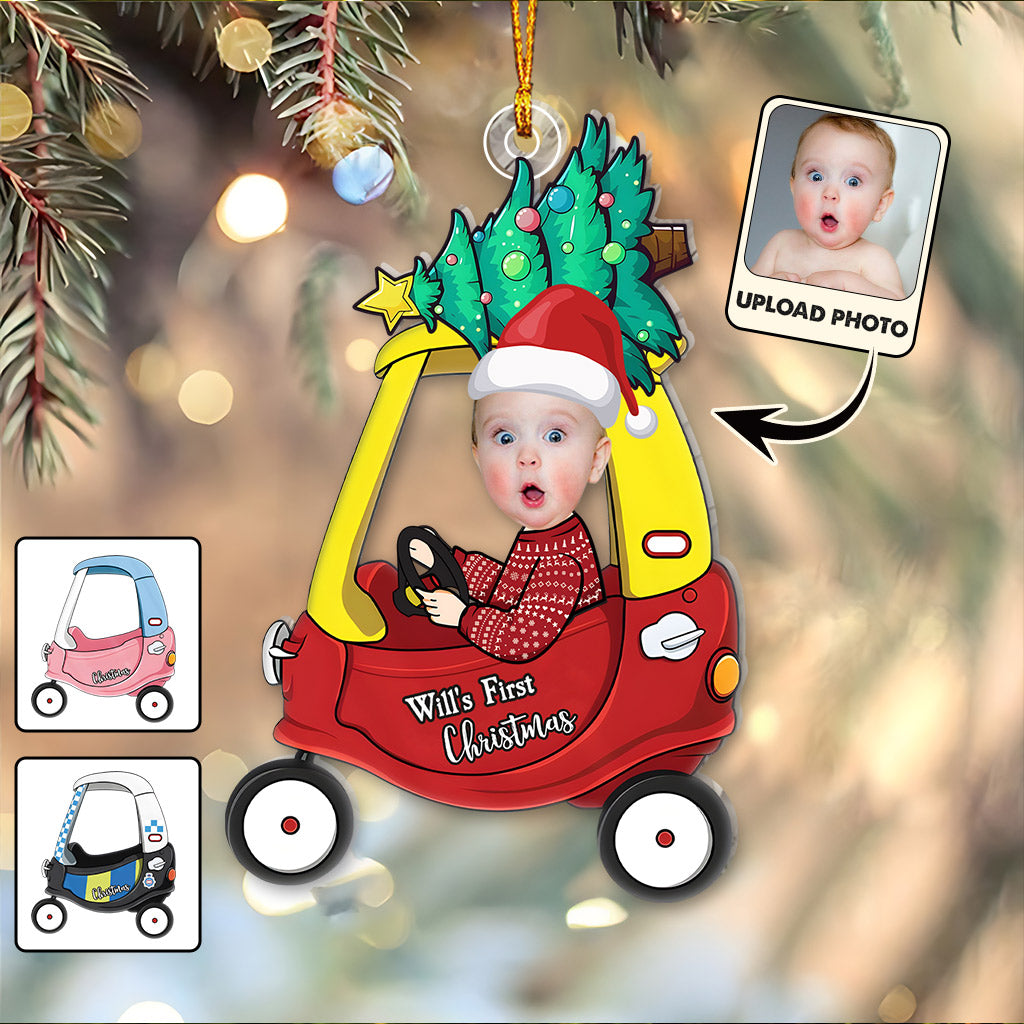 Premier Noël de bébé - Ornement transparent personnalisé pour nouveau-né