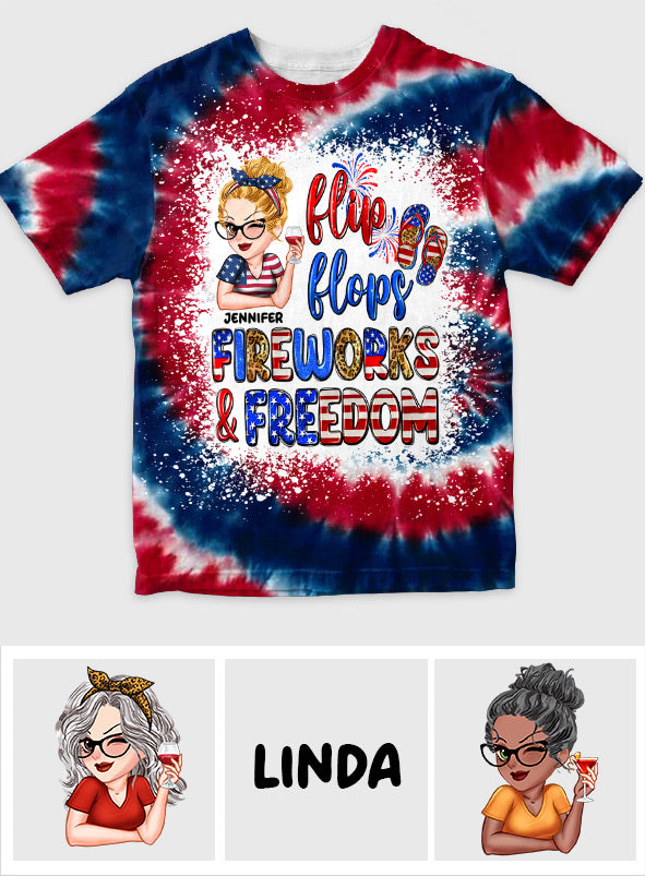 Flip-Flops, Feuerwerk und Freiheit – personalisiertes Patriot-Shirt